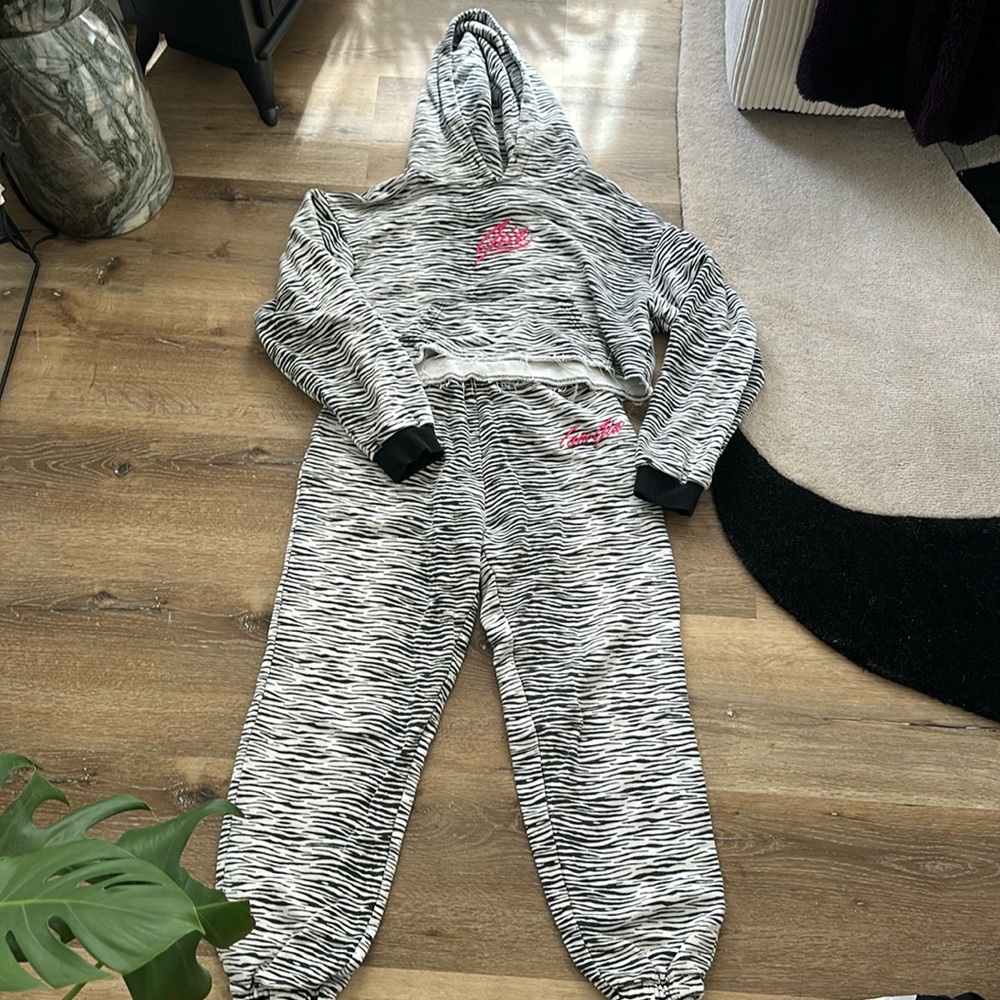 I.AM.GIA Black and White Zebra Print Joggers